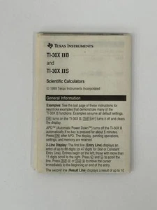 Texas Instruments TI-30X IIB IIS Scientific Calculator Instruction Manual 1999 - Picture 1 of 5