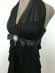 Betsy & Adam By Linda Bernell Women Black Cocktail Dress 6 - Picture 1 of 12