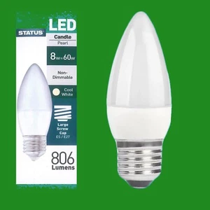 6x 8W(=60W) Pearl Candle Energy Saver LED ES E27 Light Bulb Lamp 4000K - Picture 1 of 1