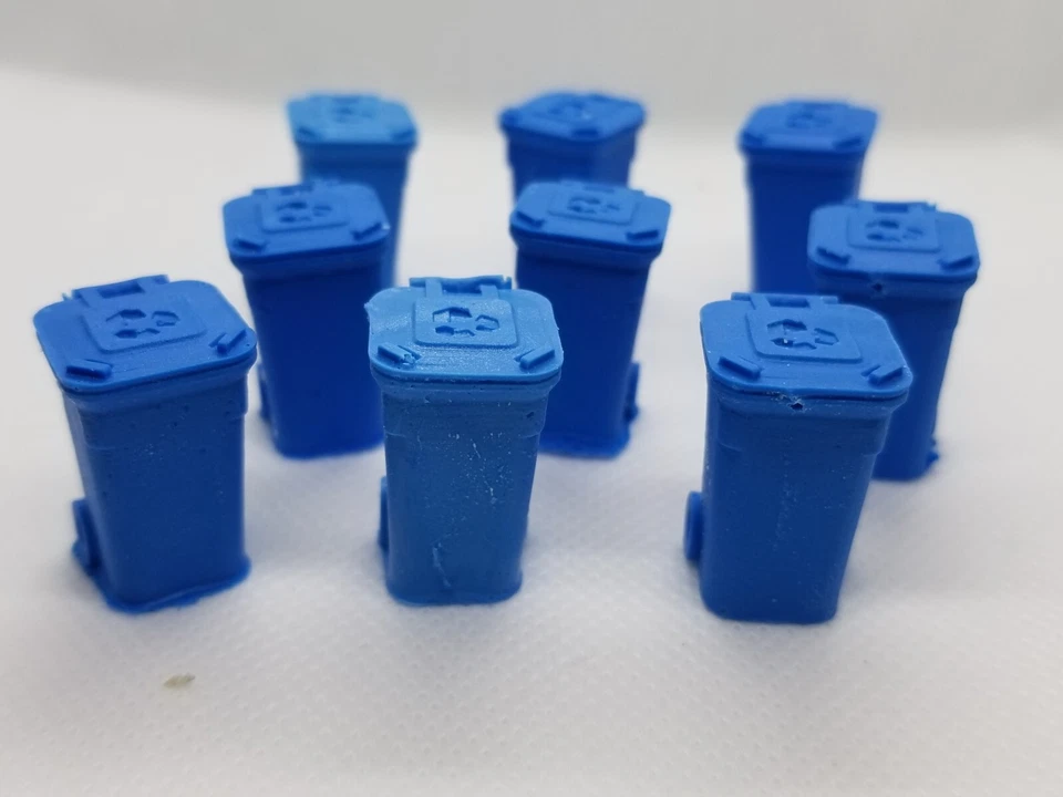 O/O27 Scale BLUE Wheeled Trash Cans  - Scenery Accessories - Image 1 of 1