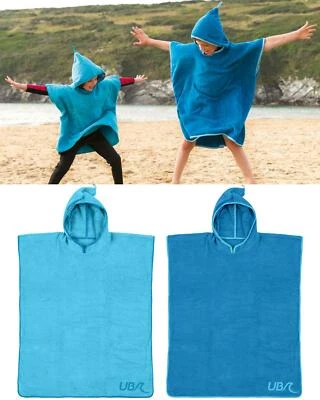 Urban Beach Towelling Poncho Kids Childrens Pool Towel Hooded Kaftan Coverup - Image 1 of 2