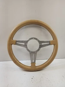 Vintage 3 Spoke Steering Wheel, Rat Rod, Sports Car, Made In France, Leather - Bild 1 von 13