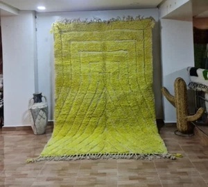 Alfombra bereber marroquí Azilal hecha a mano 4'9x8'2 auténtica alfombra de pasillo de lana a rayas - Imagen 1 de 7