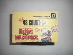 1970 FIENDS AND MACHINES STICKERS ORIGINAL DISPLAY BOX DONRUSS - Zdjęcie 1 z 6