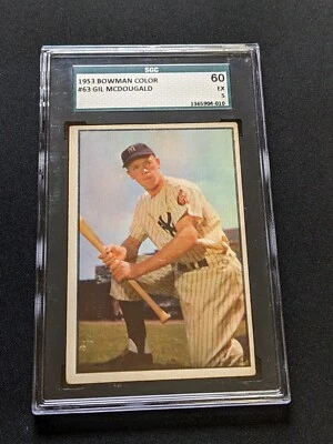 1953 Bowman Color #63 Gil McDougald SGC 5 - Image 1 of 2