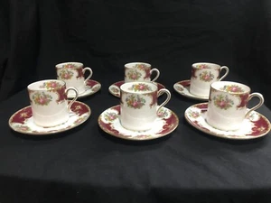 6 Vintage Shelley Duchess 13401 Demitasse Kaffeetassen & Untertassen TOP - Bild 1 von 5