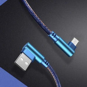 100/200cm Micro USB 90 Degree Right Angle Data Sync Charging Charger Cable - Picture 1 of 10