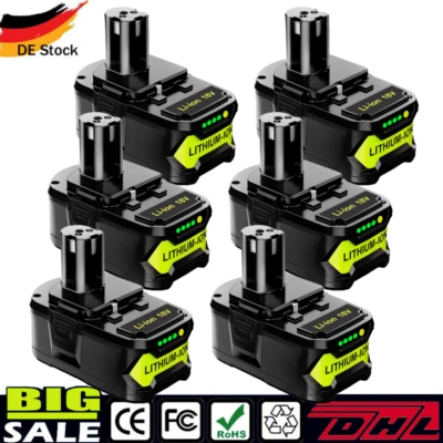 18V 8,0Ah Ersatz Akku für RYOBI Plus Lithium RB18L50 P109 P108 P104 Batterie DE
