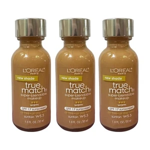 3 Pack L'Oreal True Match Super Blendable Liquid Foundation Warm W5.5 Suntan - Picture 1 of 8