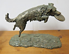 Genesis Fine Arts Sculpture Figure Dog Playing Catch Cold Cast Bronze Resin