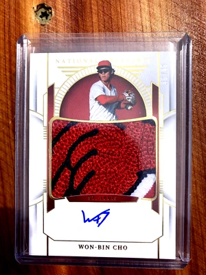 2024 Panini National Treasures Won-Bin Cho Jumbo Jersey Patch Auto /49 Cardinals - Image 1 of 4