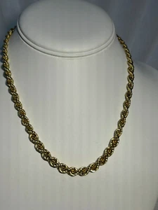 GOLD ON STERLING SILVER GRADUATED CHAIN 16" -GREAT LOOK ! - Picture 1 of 3