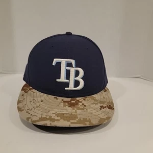 Tampa Bay Rays eng anliegende Mütze - Größe 7, New Era, MLB, blau mit Camouflage-Schein - Bild 1 von 13