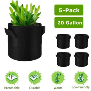 5/10pcs 1-30 Gallon Plant Grow Bags Thickened Nonwoven Fabric Pots Container - Picture 1 of 35