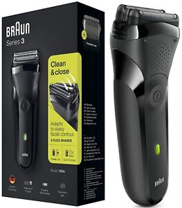 Braun Series 3 300s BLACK Electric Shaver Rechargeable Razor Original /Brand New