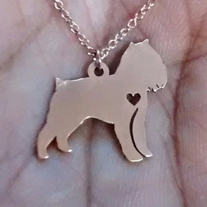 Brussels Griffon Necklace - SterlingSilver Jewelry - Gold - RoseGold - Dog Charm - Picture 1 of 5