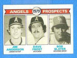1979 Topps #703 Jim Anderson/Dave Frost/Bob Slater EX Angels Prospects