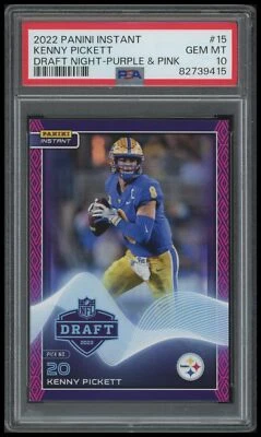 2022 Panini Instant #15 Kenny Pickett RC Purple & Pink /25 PSA 10 POP 1 Steelers - Image 1 of 2