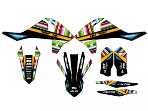 2017-2018 EXC SERAPE Black Senge Graphics Kit Compatible with KTM - Foto 1 di 10
