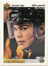1991-92 UPPER DECK HOCKEY (FRENCH) Jaromir Jagr Card #256 NM Penguins Rangers