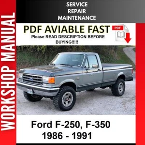 FORD F-250 F-350 1986 1987 1988 1989 1990 1991 SERVICE REPAIR WORKSHOP MANUAL 2 - Picture 1 of 1