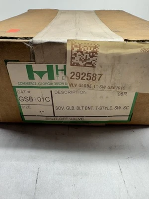 HANSEN TECHNOLOGIES Hansen GSB101C, 1 Shut-off Valve, Globe, Bolted Bonnet, T-Style, Socket Weld