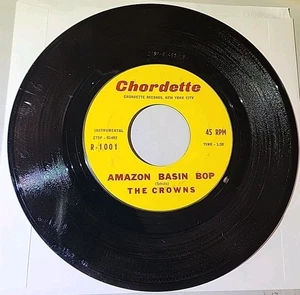 The Crowns- Amazon Basin Bop / Party Time 7" 45 rpm Rare Surf Rock n Roll - Picture 1 of 3