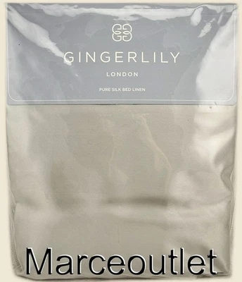 Sábana Ajustable Gingerlily London 100% Seda Sólida KING Plateada Foto 1 de 4