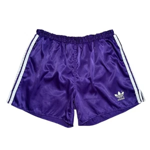 Vintage Adidas Nylon Sprinter Shorts shiny size (M) Purple Beach Running - Picture 1 of 3