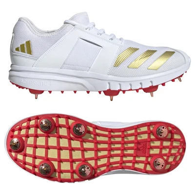 adidas Cricket Spikes Howzat Shoes Mens White / Gold Adult - Image 1 of 4