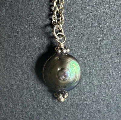 Minimalist Coin Pearl necklace Sterling Silver 925 Adjustable 15”-17” Chain - Image 1 of 4