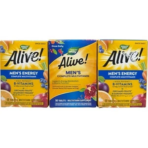 (3) Nature's Way Alive! Men's Once Daily Multivitamin 50 tabs Exp-07/2025+ - Picture 1 of 4