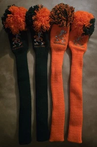 Miami Hurricanes Golf Club Long Neck Headcover Logo Ibis Pom Vintage USA 90s (4) - Picture 1 of 6