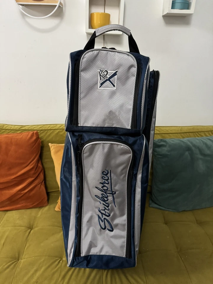 KR Strikeforce Konvoy 3 Ball Triple Roller Navy Silver Bowling Bag - Image 1 of 4