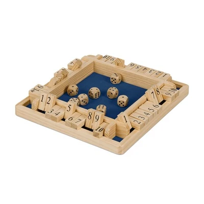 Shut the box spiel Klappbrettspiel Holz Würfelspiel 390 g Shut The Box 10 Würfel - Bild 1 von 4