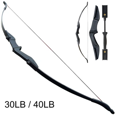 57" Archery Recurve Bow Right&Left Hand Takedown Bow Long Bow for Youth Beginner - Image 1 of 4