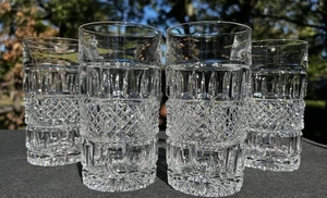 4 Nice Bohemia Crystal Glasgow 5 1/4” Highball Glasses Diamond Point - Picture 1 of 12
