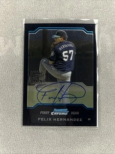 2004 Bowman Chrome - First Year Autograph Félix Hernández #345 Refractor   - Picture 1 of 2