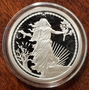 Scudo Argento Nemico Sconosciuto Decentrato Doppio Dritto Proof Tondo 0067 SBSS - Foto 1 di 4