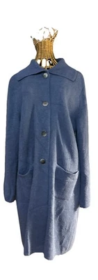 Suéter Alpaca 100% Mujer Abrigo Lg Acero Azul Plumero Perú Talbots ¡Color Raro! Foto 1 de 4