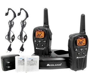 2 WALKIE TALKIE MIDLAND LXT500 CON AURICOLARE + CARICA 220V RICETRASMITTENTE - Foto 1 di 1