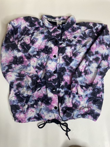 UNDERCOVER Giacca frangivento foderata Victoria's Secret Love ROSA Tie Dye 1986 taglia large