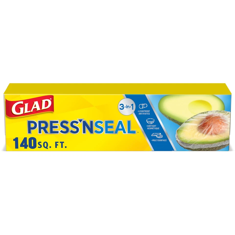 Glad Press'n Seal (70440) Sealable Plastic Wrap with Griptex 140 sq ft