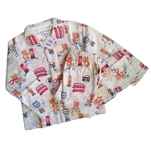 Boys Traditional Pyjamas 2-3 Years London Teddy Button Front Cotton Pj's NEXT - Picture 1 of 9