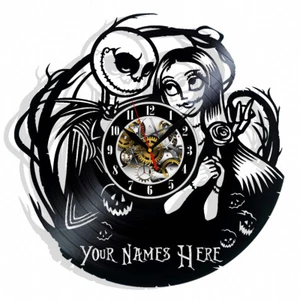 Pesadilla antes de Navidad Reloj de pared de vinilo personalizado regalo decoración del hogar de vacaciones - Imagen 1 de 5