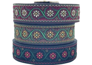 10m Jacquard Woven Ribbon/Trim Bavarian Floral 22mm Various colours available - Picture 1 of 5