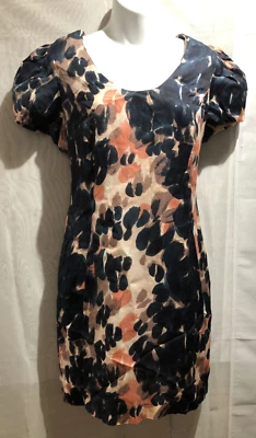 VESTIDO FORMAL MUJER GREAT PLAINS AZUL FLORAL MANGA CORTA TALLA: L 12/40 (WD227) Foto 1 de 4