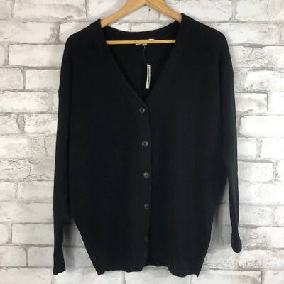 MADEWELL NWT Wool-Cotton Blend V-Neck Relaxed Cardigan True Black SMALL NM610 - Image 1 of 4
