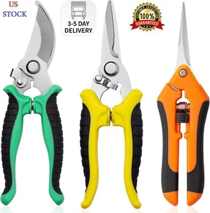 Garden Pruning Shears 3 Pack Gardening Shears Garden Scissors Stainless Steel Pl - Picture 1 of 8