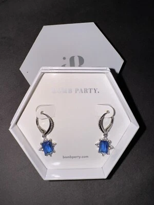 Pendientes BP Brillantes So Brillantes RBP4003 Zafiro Rodio Creado en Laboratorio  Foto 1 de 3